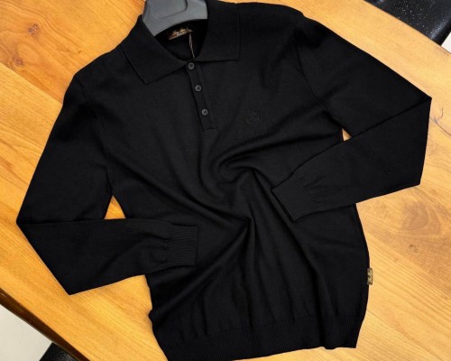 Поло с длинным рукавом Loro Piana чёрного цвета