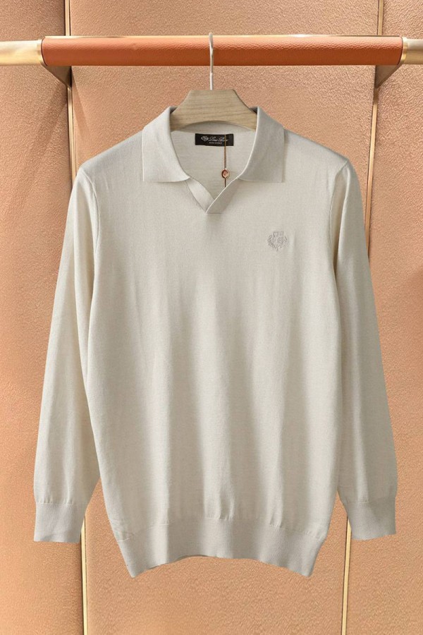 Поло с длинным рукавом Loro Piana premium - Beige
