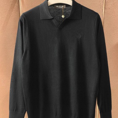 Поло с длинным рукавом Loro Piana premium - Black