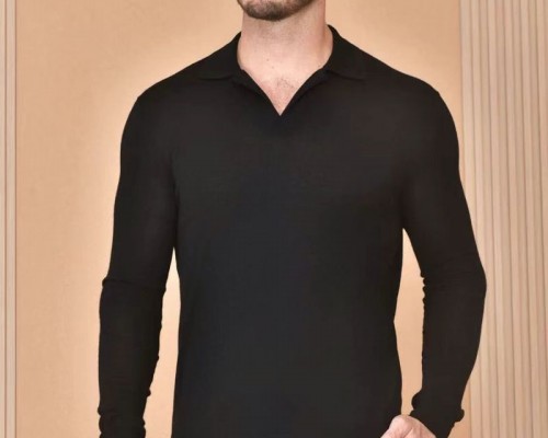 Поло с длинным рукавом Loro Piana Premium - Black