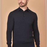 Поло с длинным рукавом Loro Piana Premium - Black Flower Gray