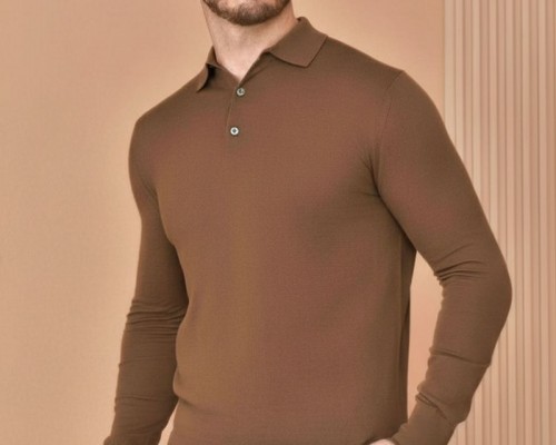 Поло с длинным рукавом Loro Piana Premium - Caramel