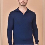 Поло с длинным рукавом Loro Piana Premium - Flower Hide Blue