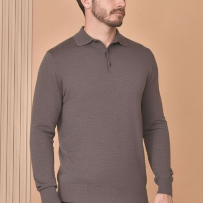 Поло с длинным рукавом Loro Piana Premium - Gray Coffee