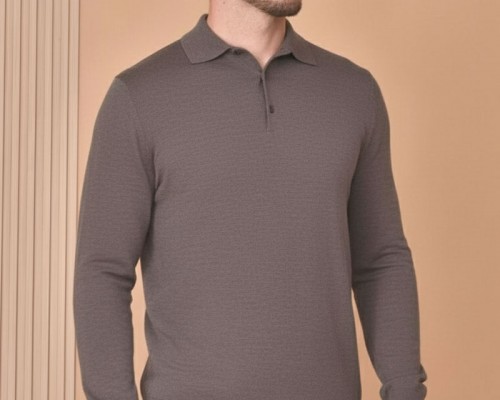 Поло с длинным рукавом Loro Piana Premium - Gray Coffee