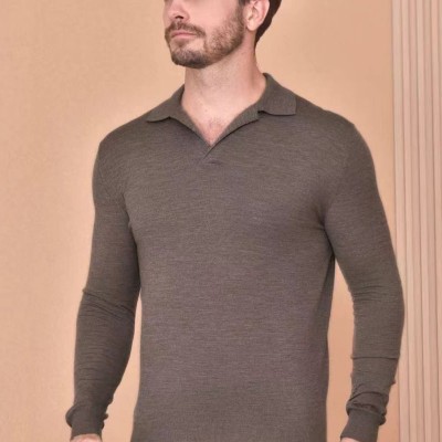 Поло с длинным рукавом Loro Piana Premium - Gray Coffee