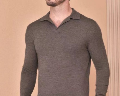 Поло с длинным рукавом Loro Piana Premium - Gray Coffee