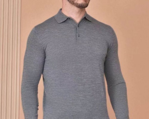 Поло с длинным рукавом Loro Piana Premium - Light Flower Gray