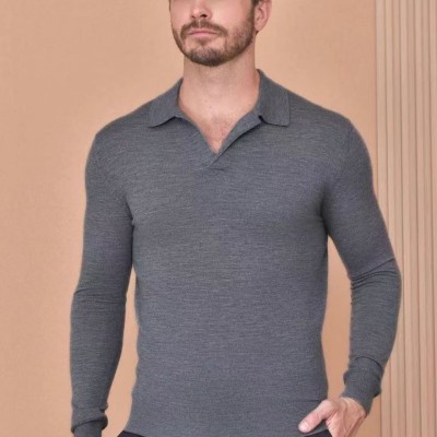 Поло с длинным рукавом Loro Piana Premium - Light Flower Gray