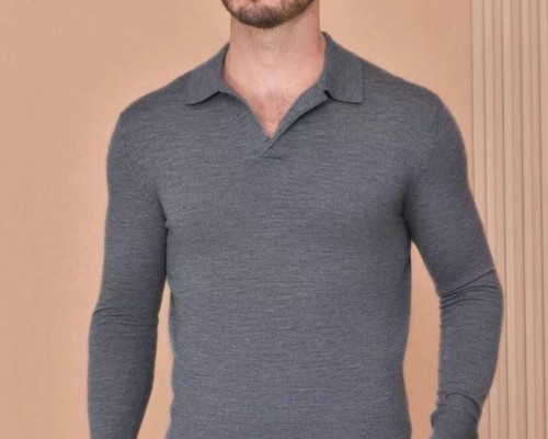 Поло с длинным рукавом Loro Piana Premium - Light Flower Gray