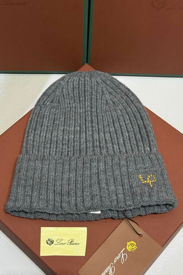 Шапка Loro Piana premium logo-embroidered - Grey