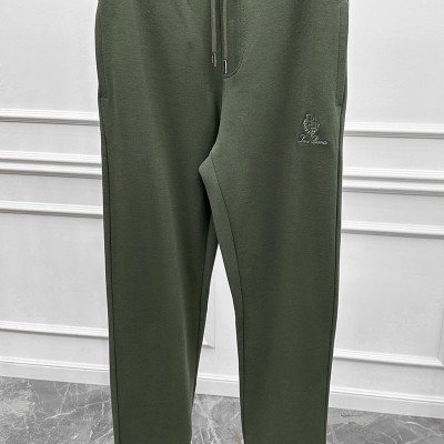 Спортивные штаны Loro Piana logo-embroidered - Green
