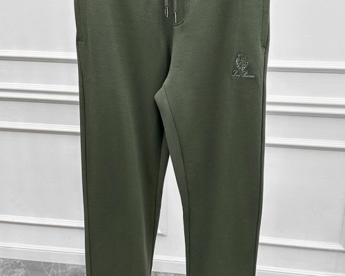 Спортивные штаны Loro Piana logo-embroidered - Green