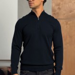 Тёмно-синий джемпер Loro Piana Zip Neck
