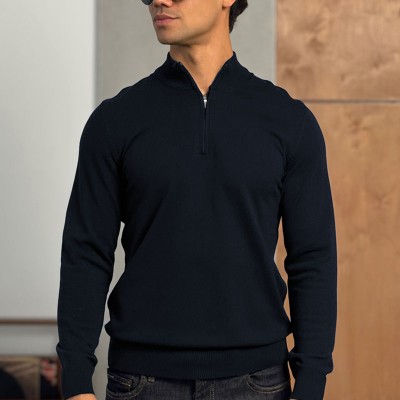 Тёмно-синий джемпер Loro Piana Zip Neck