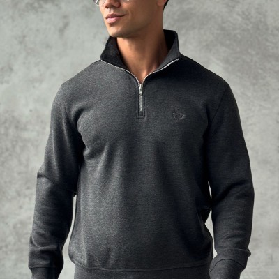 Утеплённая кофта Loro Piana zip-neck - Grey