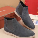 Замшевые ботинки с мехом Loro Piana