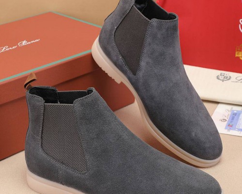 Замшевые ботинки с мехом Loro Piana