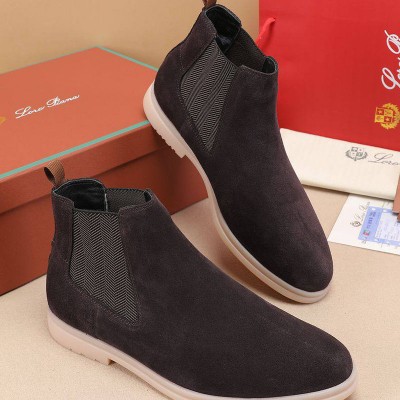 Замшевые ботинки с мехом Loro Piana