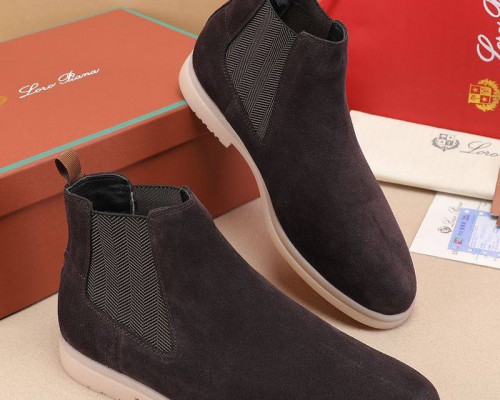 Замшевые ботинки с мехом Loro Piana