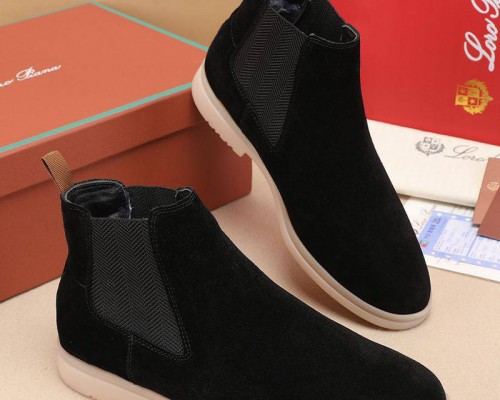 Замшевые ботинки с мехом Loro Piana