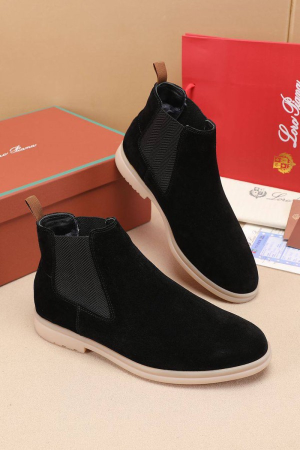 Замшевые ботинки с мехом Loro Piana