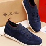 Замшевые кроссовки Loro Piana Soho Walk - Navy