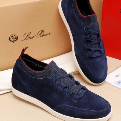 Замшевые кроссовки Loro Piana Soho Walk - Navy