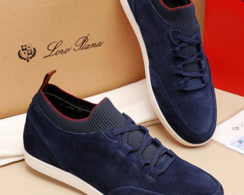 Замшевые кроссовки Loro Piana Soho Walk - Navy