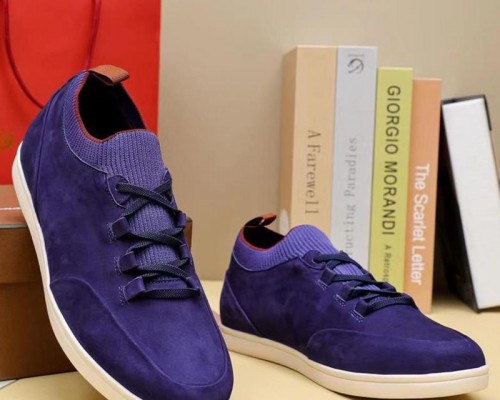 Замшевые кроссовки Loro Piana Soho Walk - Purple