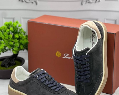 Замшевые кроссовки Loro Piana Tennis Walk - Grey