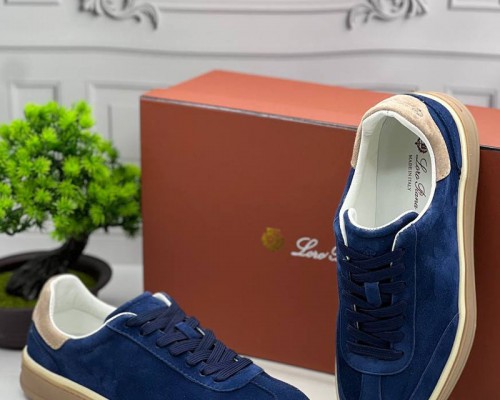Замшевые кроссовки Loro Piana Tennis Walk - Navy