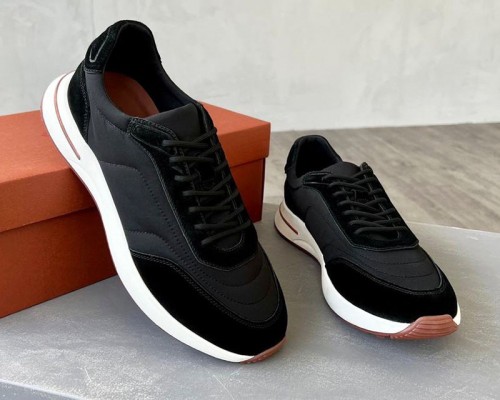 Замшевые кроссовки Loro Piana Week End Walk - Black