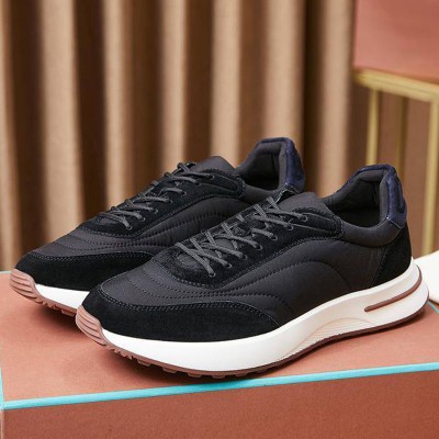 Замшевые кроссовки Loro Piana Week End Walk - Black