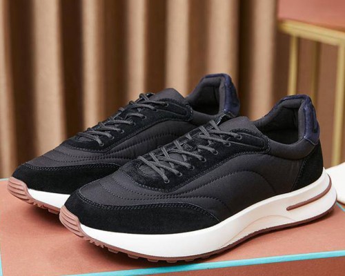 Замшевые кроссовки Loro Piana Week End Walk - Black