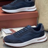 Замшевые кроссовки Loro Piana Week End Walk - Blue