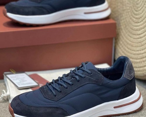 Замшевые кроссовки Loro Piana Week End Walk - Blue