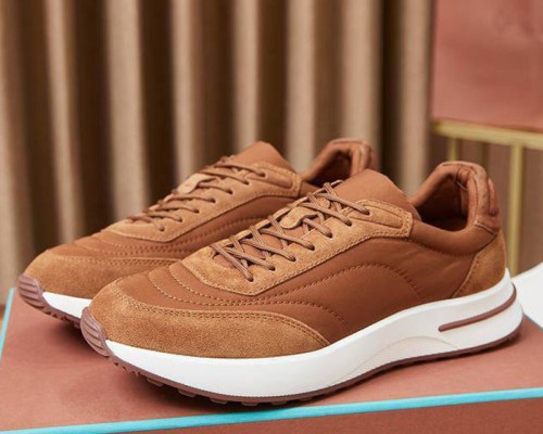 Замшевые кроссовки Loro Piana Week End Walk - Brown