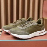 Замшевые кроссовки Loro Piana Week End Walk - Green