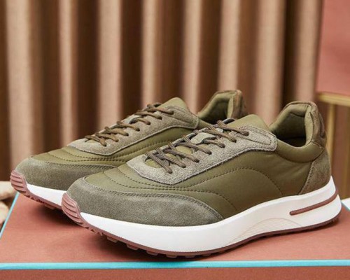 Замшевые кроссовки Loro Piana Week End Walk - Green