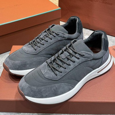 Замшевые кроссовки Loro Piana Week End Walk - Grey