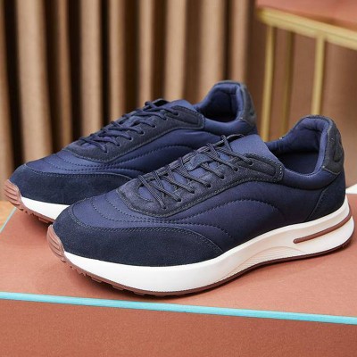 Замшевые кроссовки Loro Piana Week End Walk - Navy