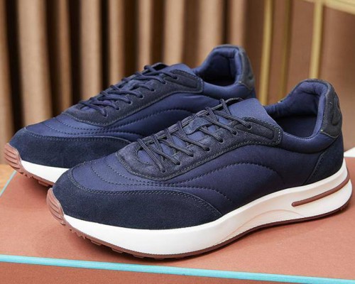 Замшевые кроссовки Loro Piana Week End Walk - Navy