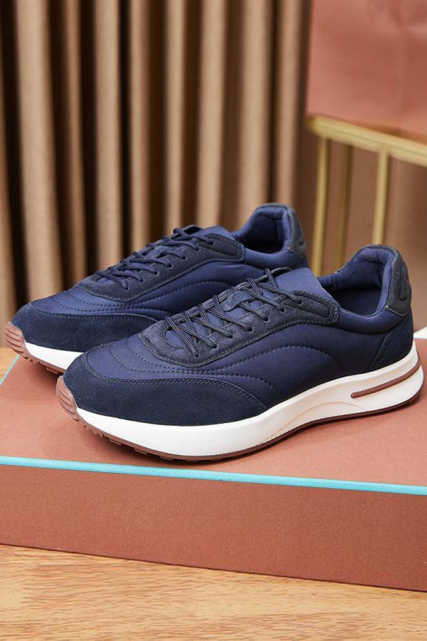 Замшевые кроссовки Loro Piana Week End Walk - Navy