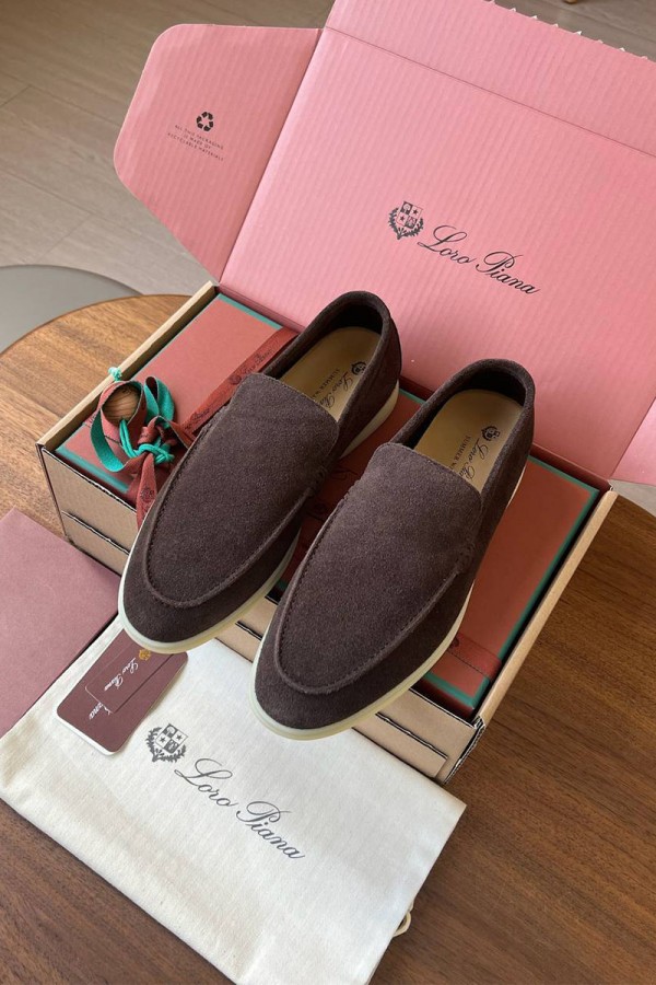 Замшевые лоферы Loro Piana Premium - Brown