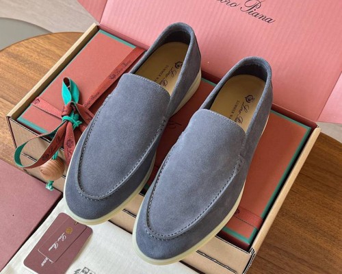 Замшевые лоферы Loro Piana Premium - Grey