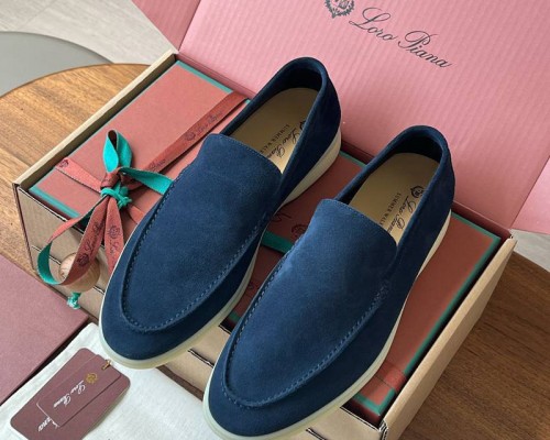 Замшевые лоферы Loro Piana Premium - Navy