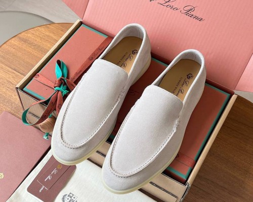 Замшевые лоферы Loro Piana Premium - White