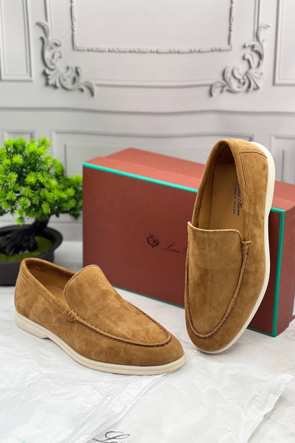 Замшевые лоферы Loro Piana Summer Walk - Beige