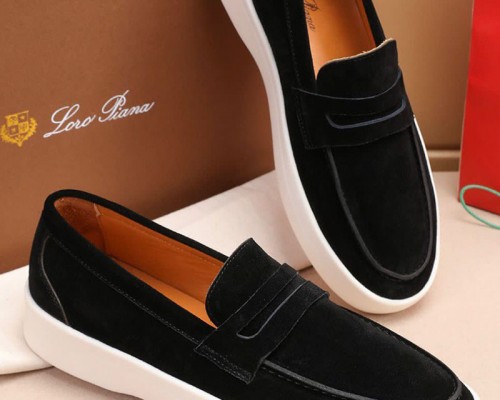 Замшевые лоферы Loro Piana Summer Walk - Black